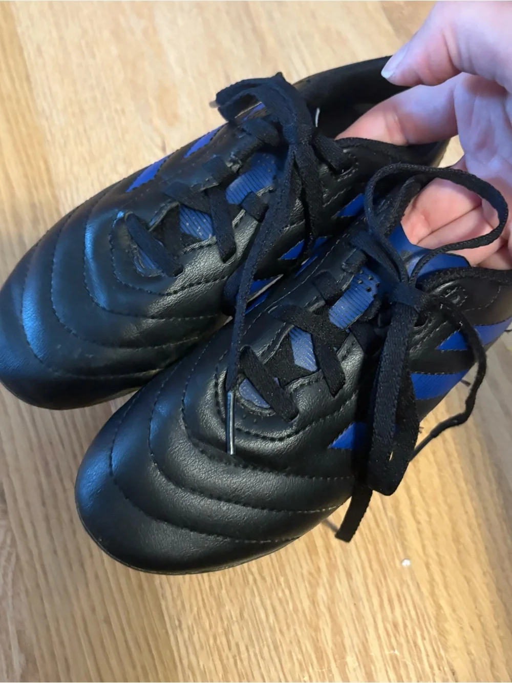 adidas Goletto VIII Firm Ground Kids' Soccer Cleats Sz 1 Black Blue